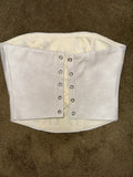 Jess Corset Leather Top White