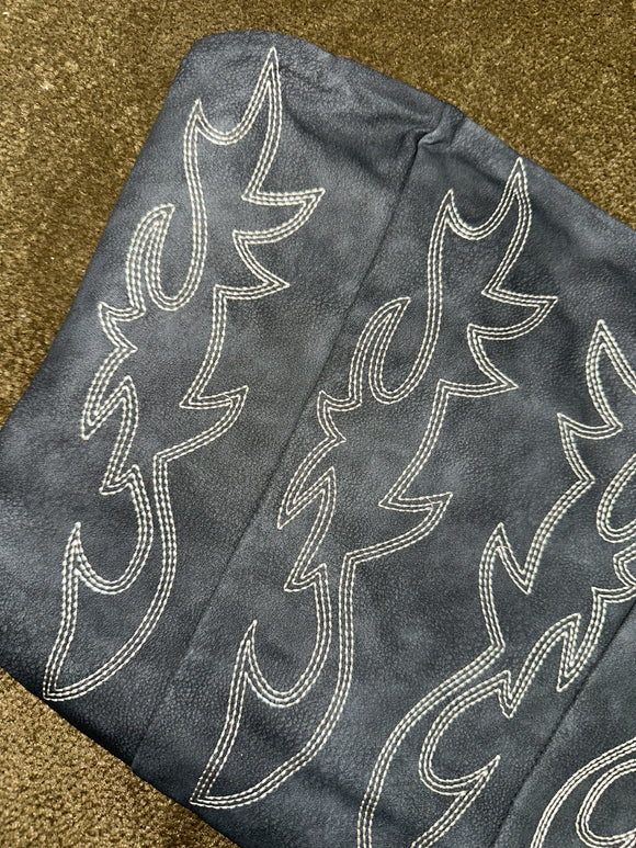 Jess Corset Leather Top Gray