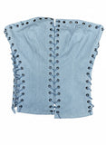 Brenda Lace Up Denim Top