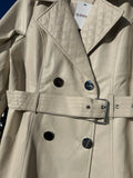 Renata Leather Coat Ivory