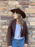 Jessica Brown Suade Fringe Jacket