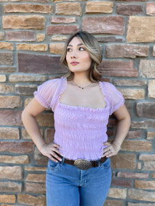 Lila Lilac Tule Top