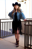 Sarahi Black Fringe Skirt