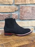 Men’s Los Altos Black Nobuck Wide Square Toe Ankle Boots