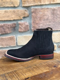 Men’s Los Altos Black Nobuck Wide Square Toe Ankle Boots