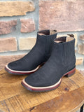 Men’s Los Altos Black Nobuck Wide Square Toe Ankle Boots