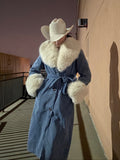 MARGUA Denim Fur Coat