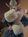 MARGUA Denim Fur Coat