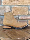 Men's Nobuck Sand Wide Square Toe Ankle Boots