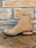 Men's Nobuck Sand Wide Square Toe Ankle Boots