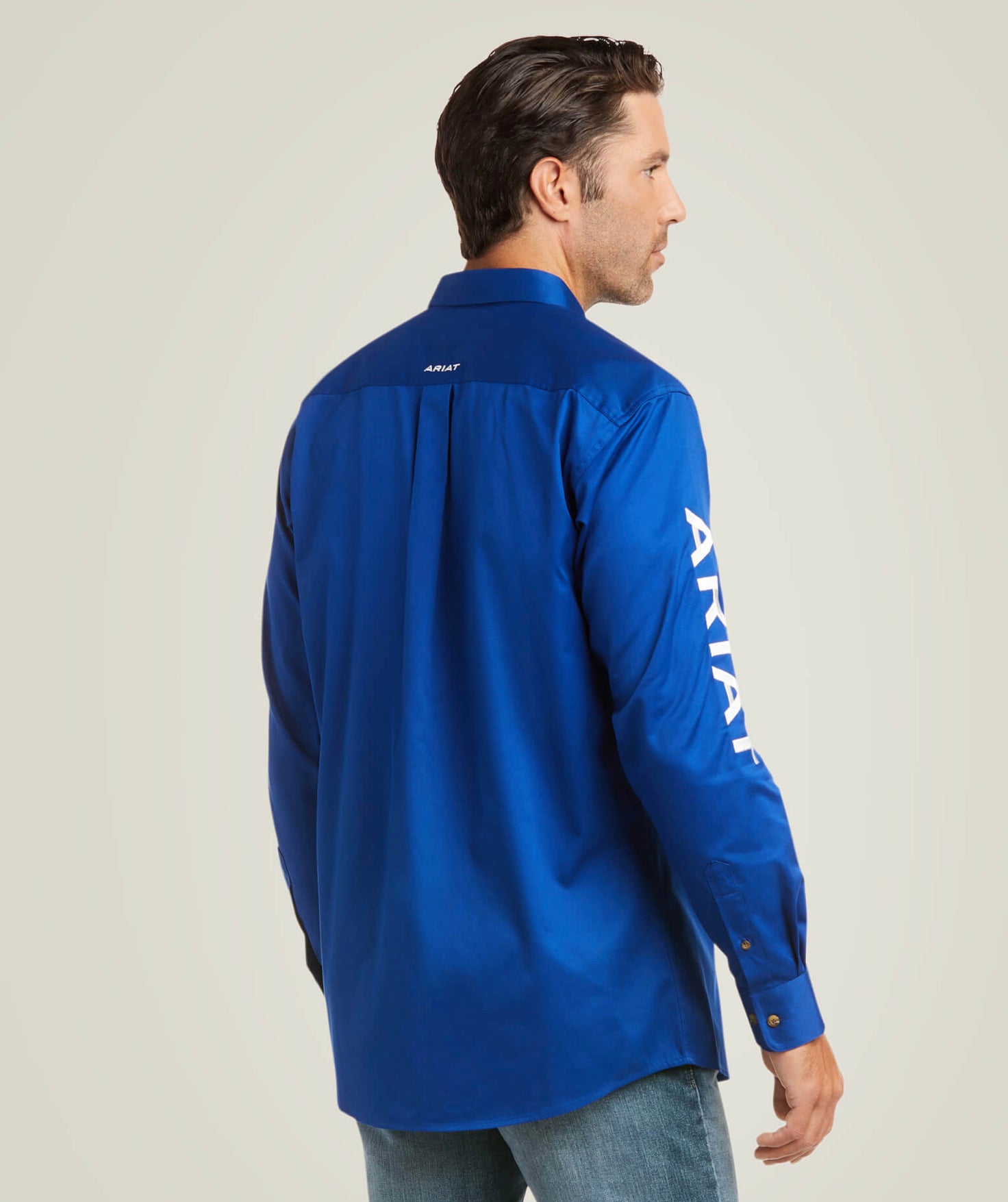 Men's Ariat Royal Blue Letter Fitted Shirt – Moreno's Wear