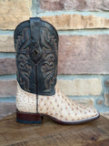 Red Diamond Ostrich Oryx Wide Square Toe Boots