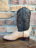 Red Diamond Ostrich Oryx Wide Square Toe Boots