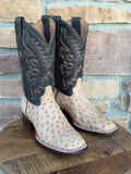 Red Diamond Ostrich Oryx Wide Square Toe Boots