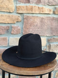 Cuadra 6X Caiman Black Felt Hat Tall Crown