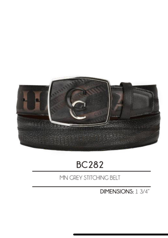 Cuadra Grey Stitching Belt BC282