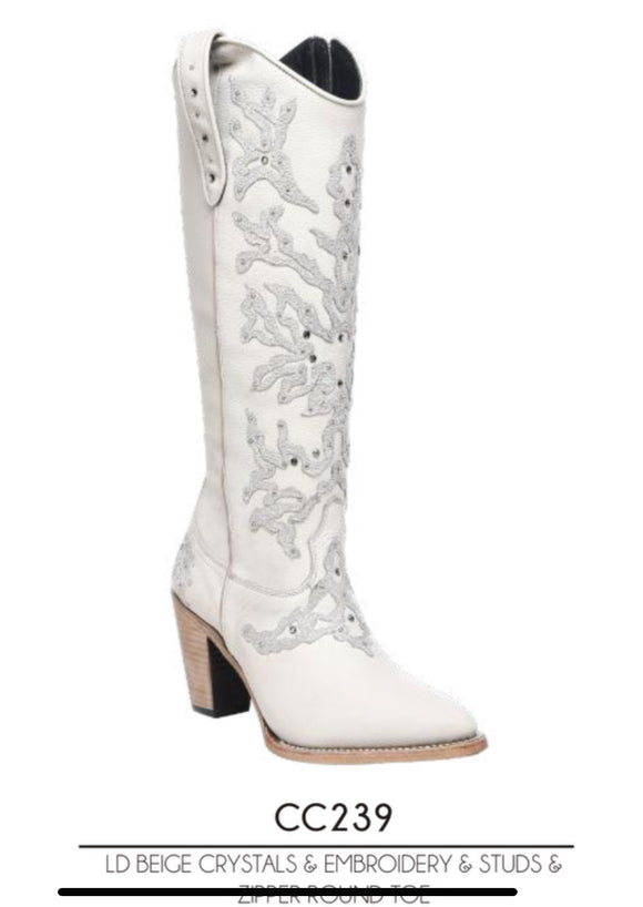 Cuadra Beige Crystals and Embroidery CC239