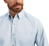 Men’s Ariat Cashmere Blue Solid Twill Classic Fit Shirt