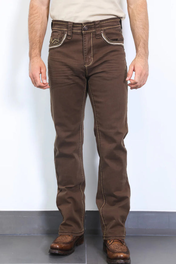 Men’s Platini Brown Boot Cut Jeans