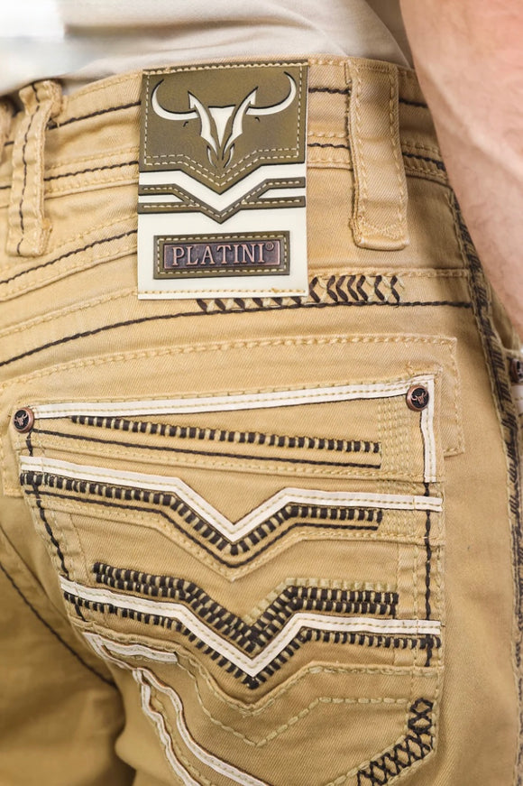 Men’s Platini Beige Boot Cut Jeans