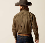 Men’s Ariat Olive Green Team Logo Twill Classic Fit Shirt