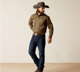 Men’s Ariat Olive Green Team Logo Twill Classic Fit Shirt
