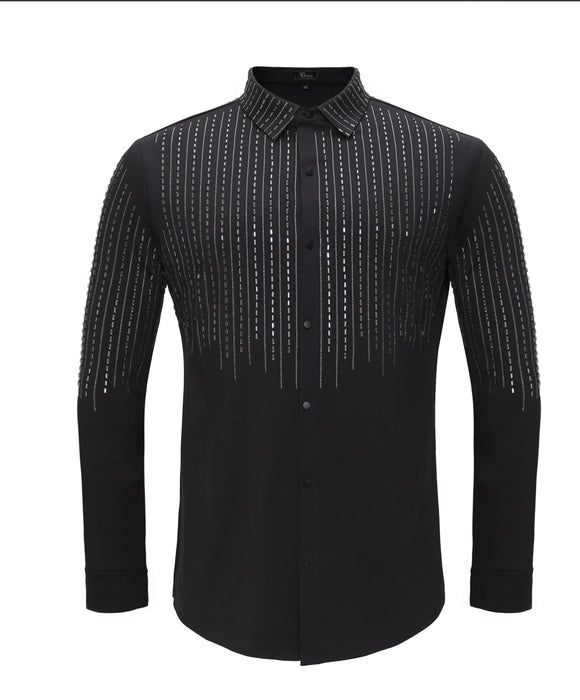 David Barocco Crystal Shirt Silver