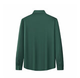 Men’s Barocco Signature Satin Stitchless Shirt- Forest Green