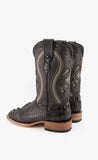 Men's Rock'em Clon Caiman Tail Hornback Wide Square Toe Brown