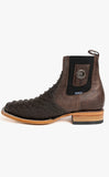 Men's Rock'em Clon Mega Python Wide Square Toe Ankle Boots Matte Brown