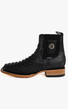 Men's Rock'em Clon Mega Python Wide Square Toe Ankle Boots Matte Black