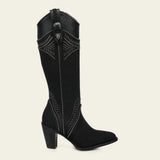 Cuadra Women’s Nubuck Suede Black Boots CC357
