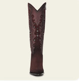 Cuadra Wine Crystals Suede Boot CC358
