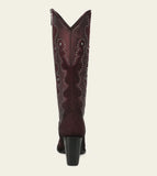 Cuadra Wine Crystals Suede Boot CC358