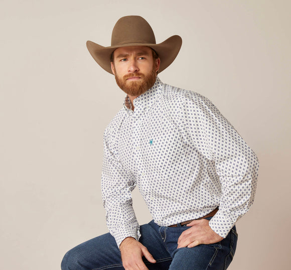 Men’s Ariat White Boone Fitted Shirt