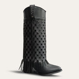 Cuadra Women’s Black Embroidery Fringe CC281