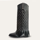 Cuadra Women’s Black Embroidery Fringe CC281
