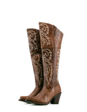 Women’s Rock’Em Blanca J Knee High Snip Toe Boots Rustic Brown