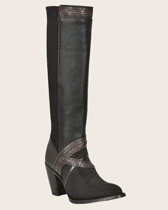 Cuadra Black Stingray Laser Tall Boots CU725