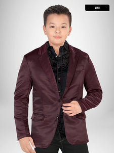 Boy’s Burgundy Western Blazer