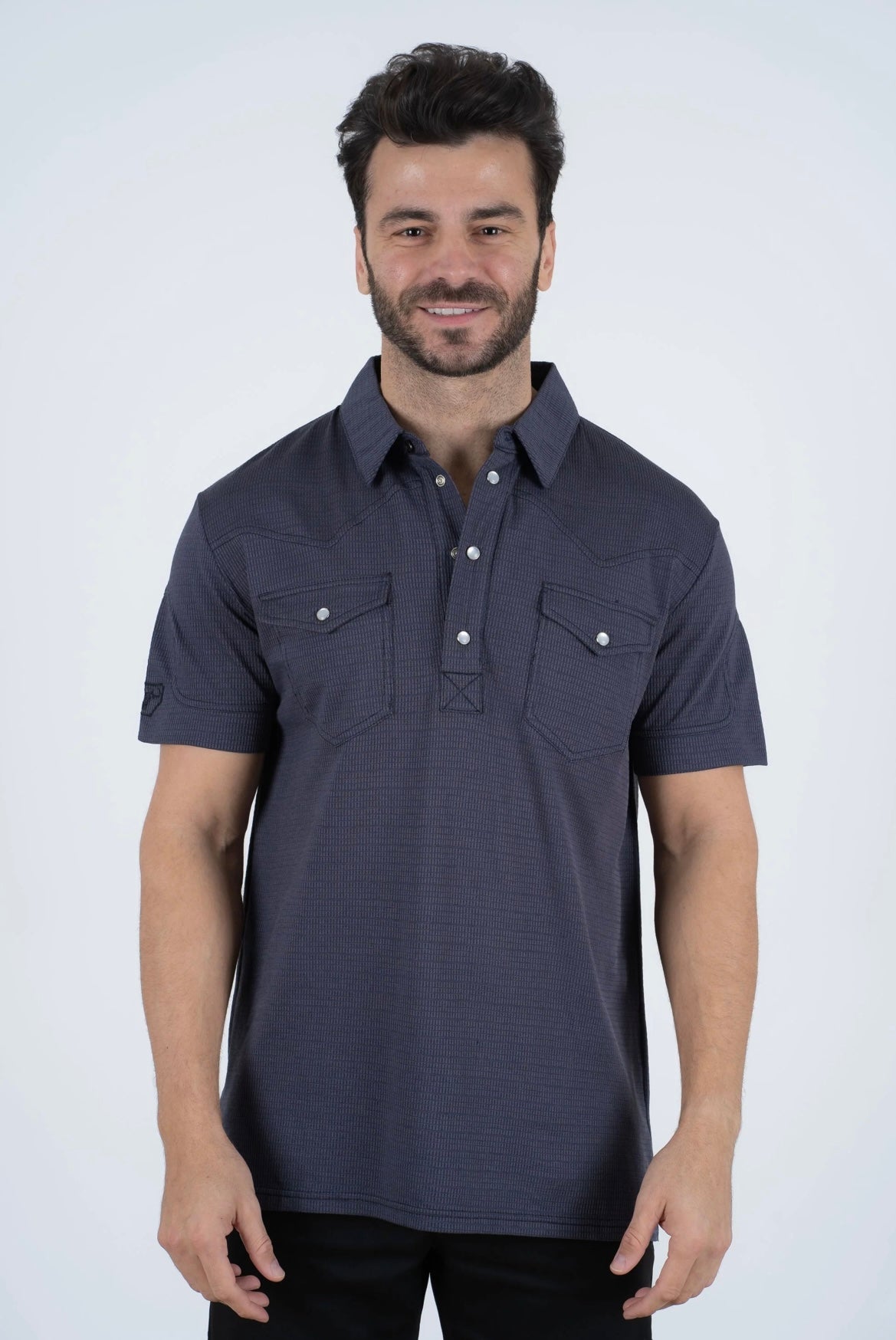 Men's Platini Pearl Snap Button Western Polo – Moreno's Wear