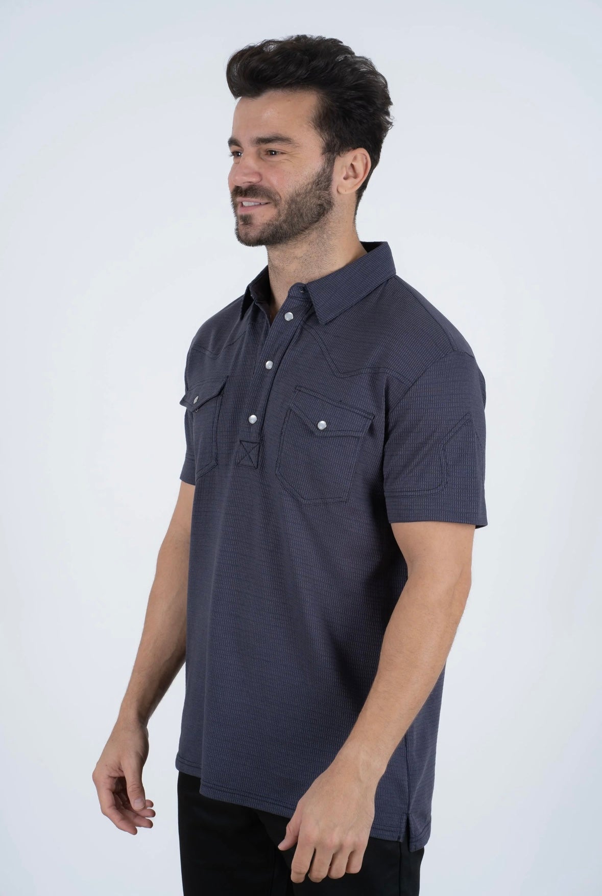Men's Platini Pearl Snap Button Western Polo – Moreno's Wear