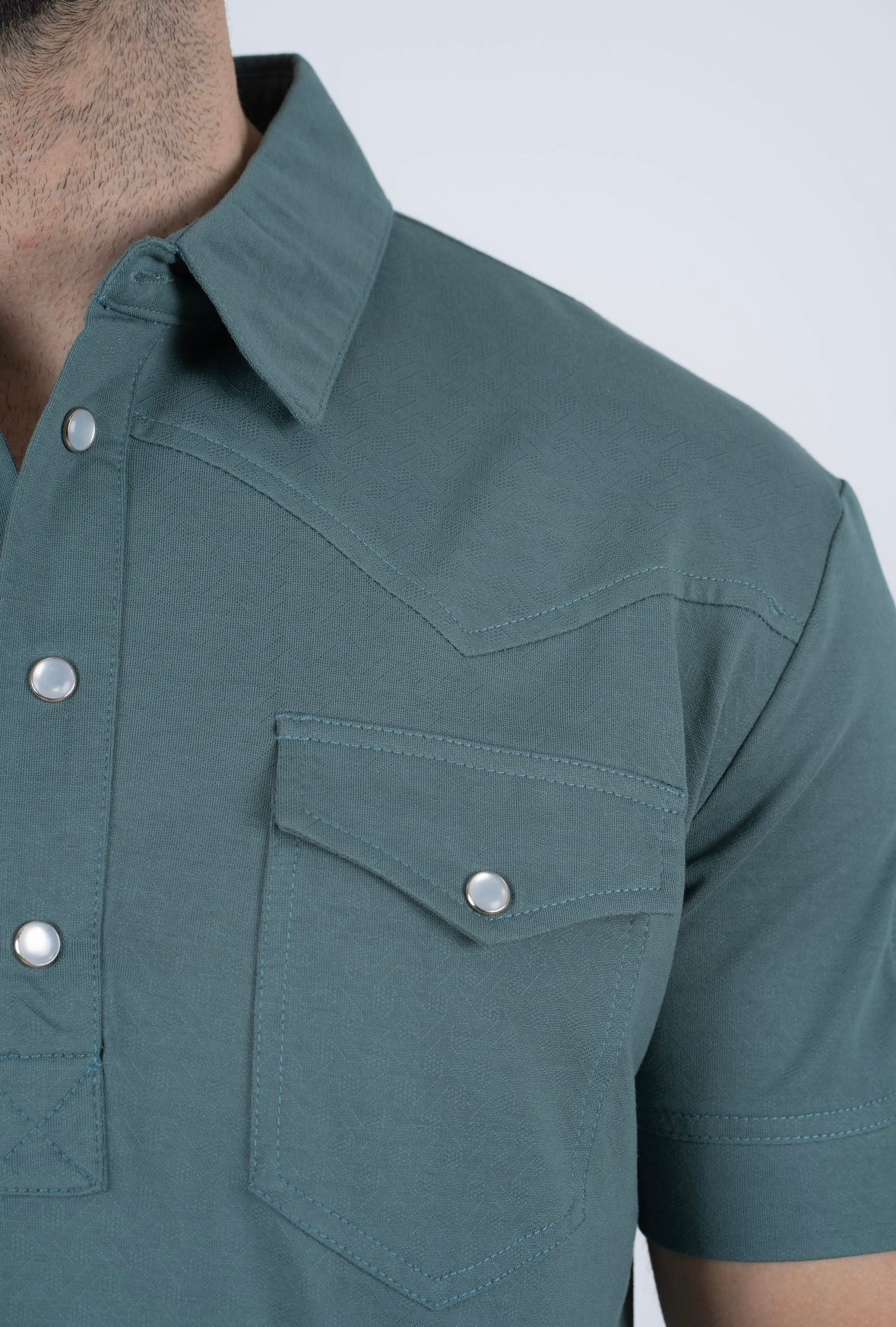 Men's Platini Teal Pearl Snap Button Western Polo – Moreno's Wear