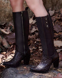 Cuadra Tall Dark Brown Boot With Crystals CU759