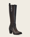 Cuadra Tall Dark Brown Boot With Crystals CU759