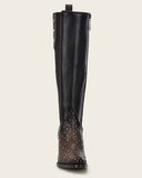 Cuadra Tall Dark Brown Boot With Crystals CU759