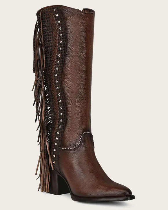 Cuadra Brown Fringe Tall Western Boot CU695