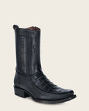 Men’s Cuadra Caiman Laser Narrow Square Toe Ankle Boots CU805 Black