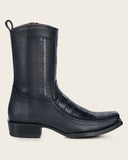 Men’s Cuadra Caiman Laser Narrow Square Toe Ankle Boots CU805 Black