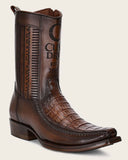 Men’s Cuadra Caiman Laser Narrow Square Toe Ankle Boots CU698 Brown